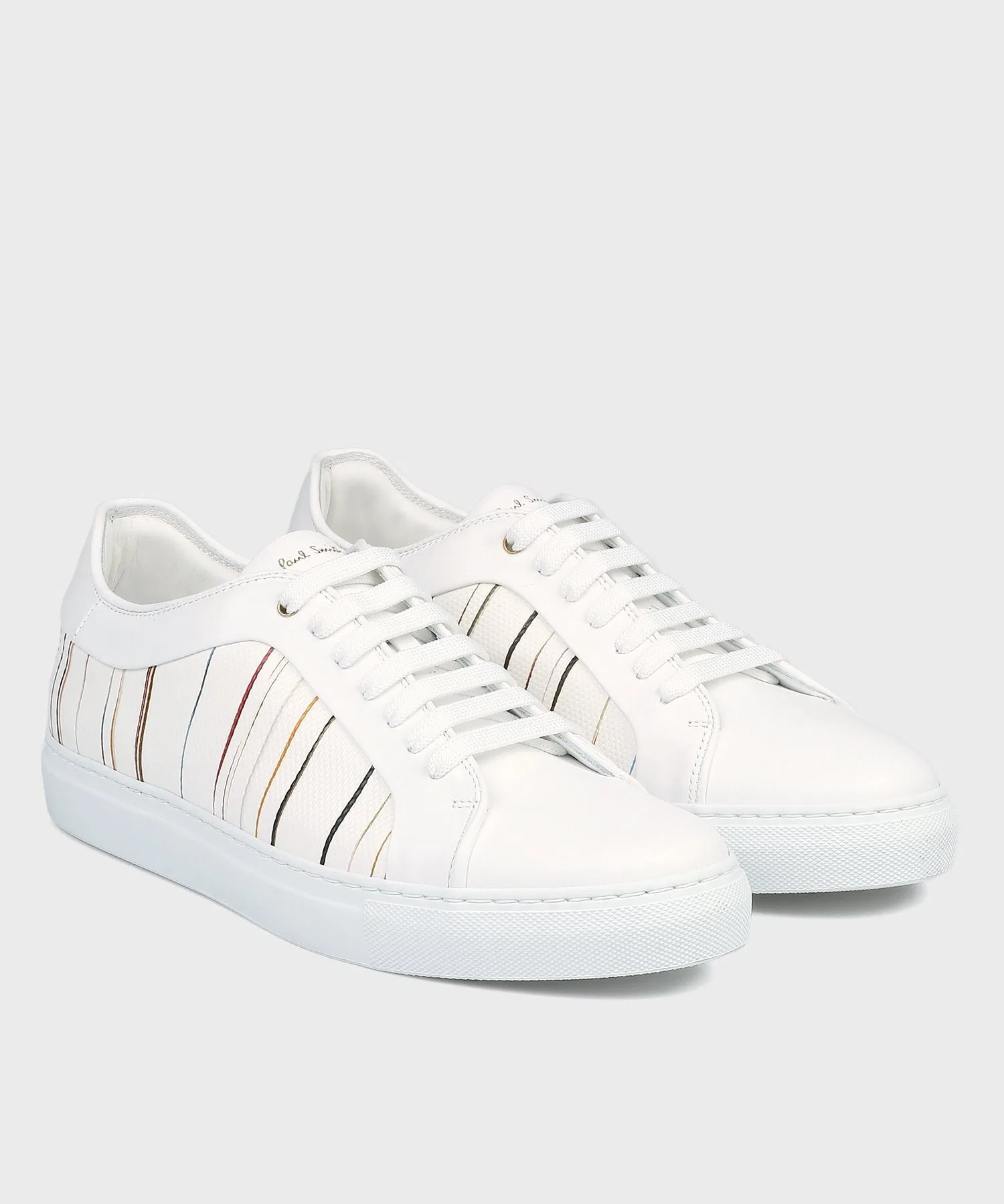 Мужские кожаные кроссовки Paul Smith Signature Pinstripe тёмно-синие — фото 2