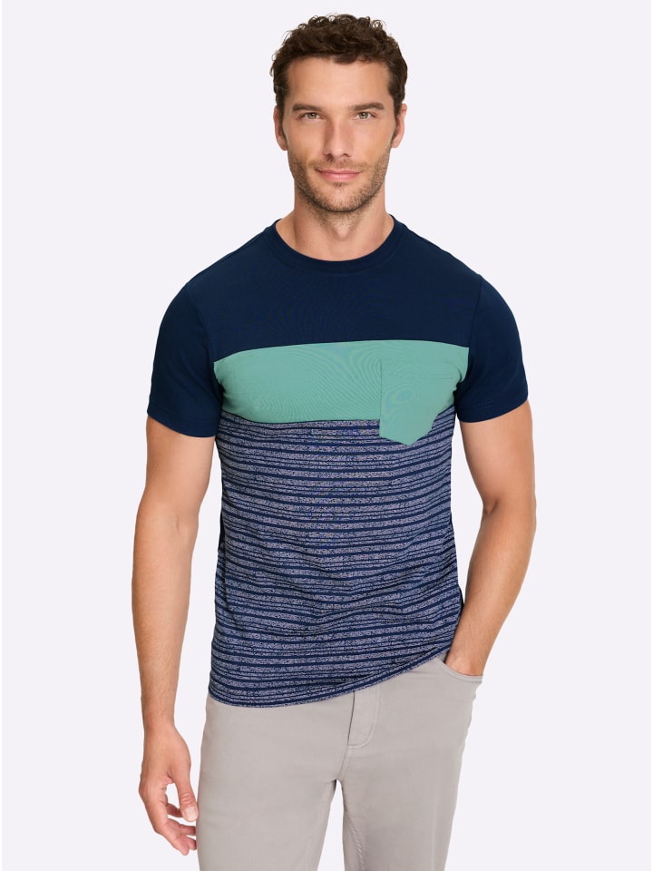 

Рубашка с короткими рукавами в темно-синюю и шалфейную полоску WITT WEIDEN