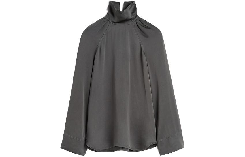 

Топ с длинными рукавами и воронкообразным воротником TOTEME, серый