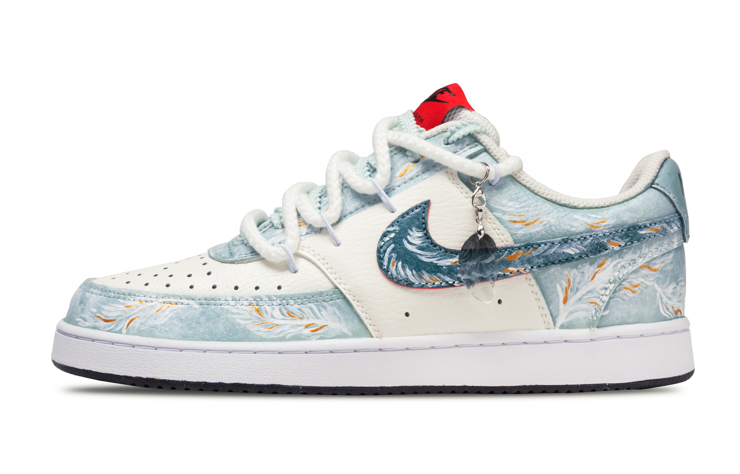 

Nike Кроссовки для скейтбординга Court Vision 1, мужские, низкие, цвет голубой/золотой