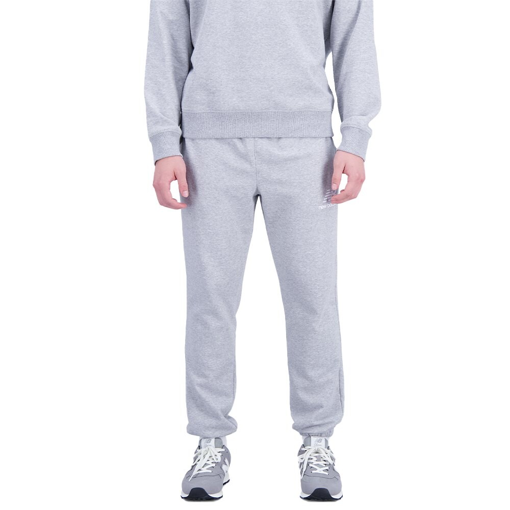 

Брюки New Balance Essentials Stacked Logo French Terry, серый