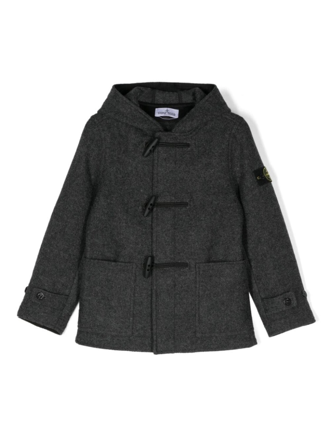 

Stone Island Junior дафлкот с нашивкой Compass, серый