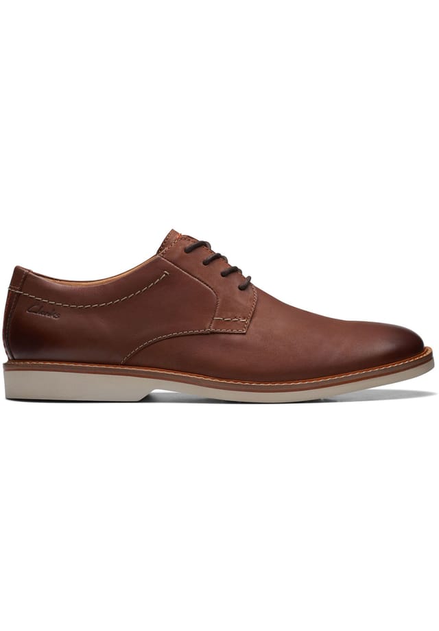 Полуботинки кожаные с тиснением бренда Clarks, коричневый — фото 4