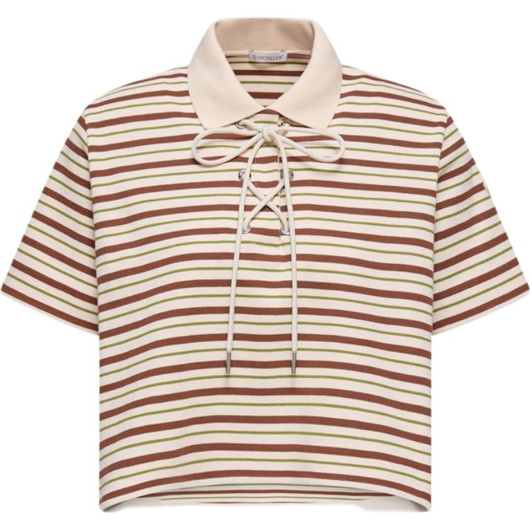 

Женская рубашка-поло SS26 Moncler, белый/коричневый