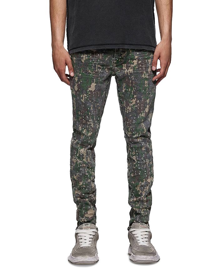 

Узкие джинсы Militaire Buckshot в камуфляжном цвете Purple Brand, мультиколор