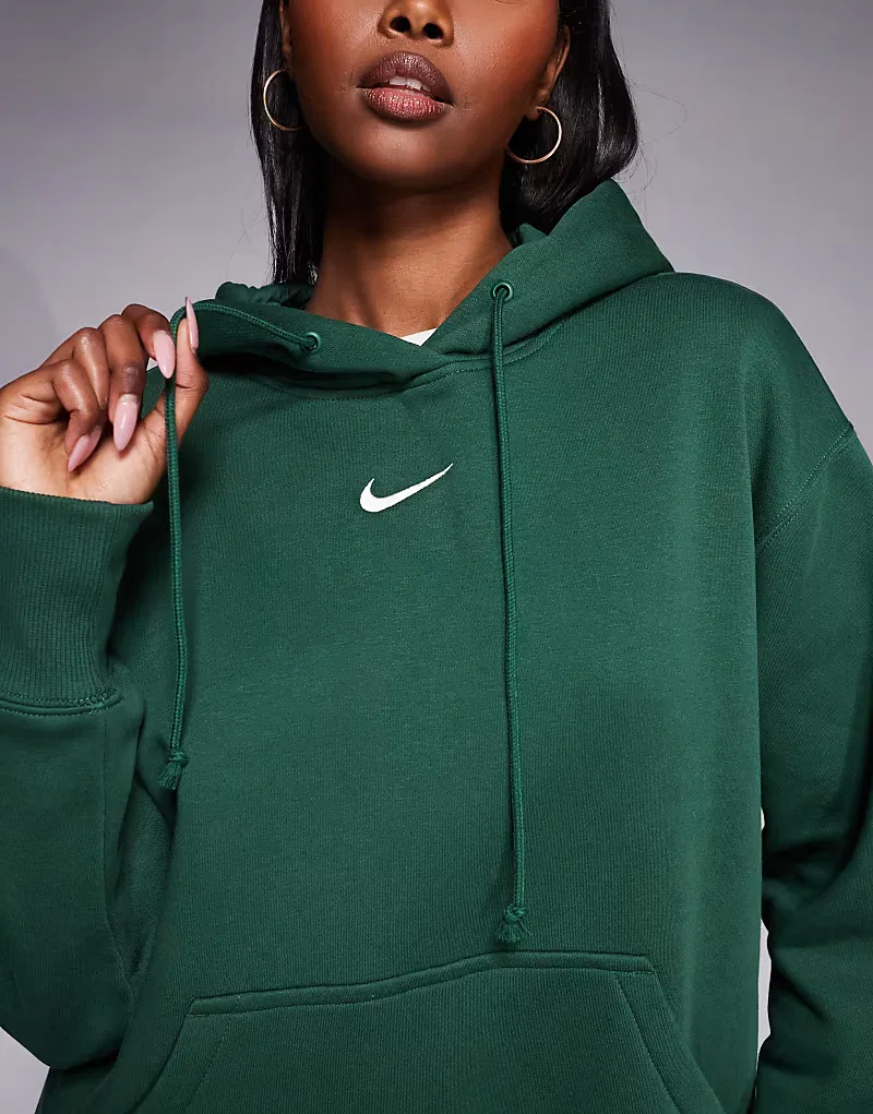 Толстовка Nike Phoenix Fleece оверсайз, зеленый — фото 2