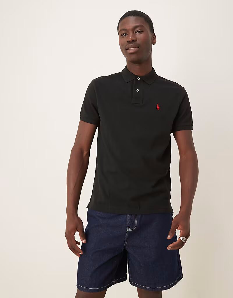 

Polo Ralph Lauren Icon Logo Поло с короткими рукавами черного цвета