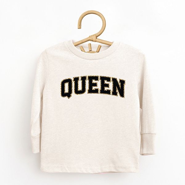 Футболка с длинным рукавом Queen leopard print для малышей The Juniper Shop, White — фото 2