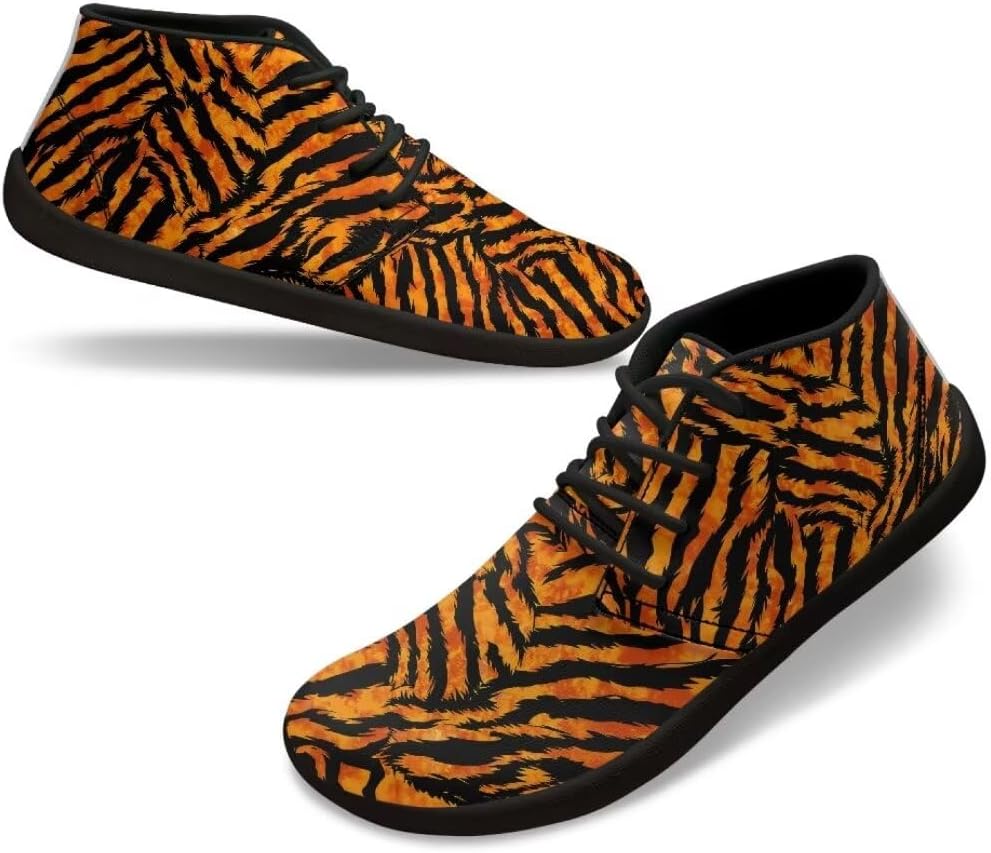 

Низкие кроссовки для женщин и мужчин, обувь для ходьбы с нулевым перепадом подошвы, подходят для ходьбы и фитнеса Fuialdolg, Tiger Stripes