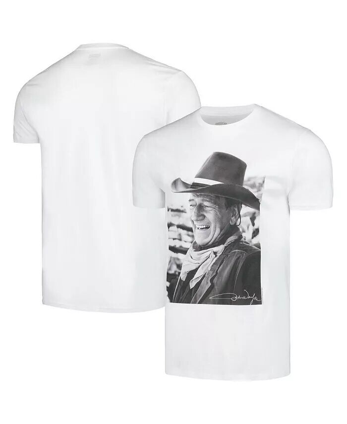

Мужская белая футболка с черно-белой фотографией John Wayne American Classics, белый