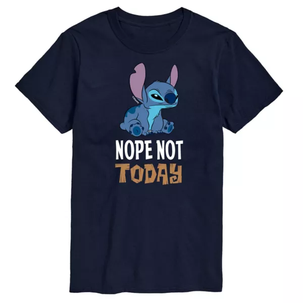

Футболка с рисунком Лило и Стича, большого и высокого, нет, не сегодня Disney, синий