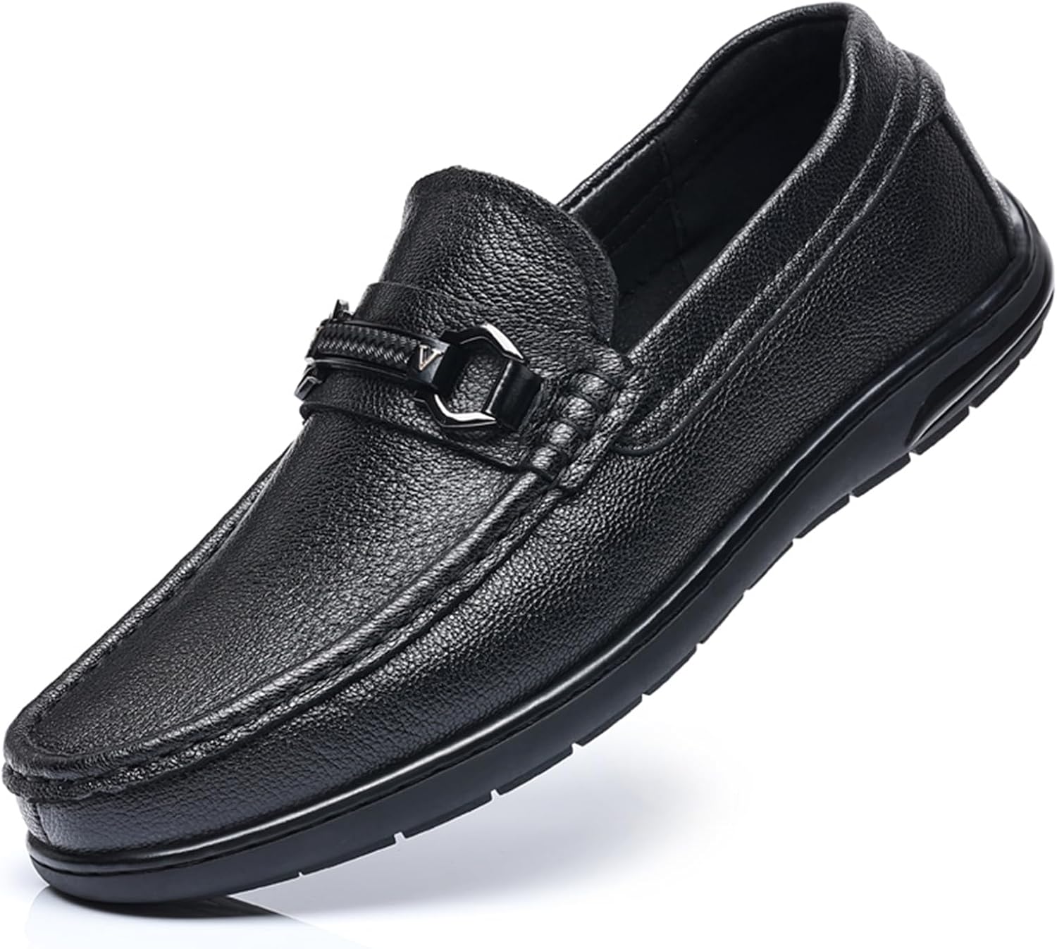 

Мужские премиальные лоферы из натуральной кожи без шнурков, деловая повседневная обувь для мужчин Abborora, черный