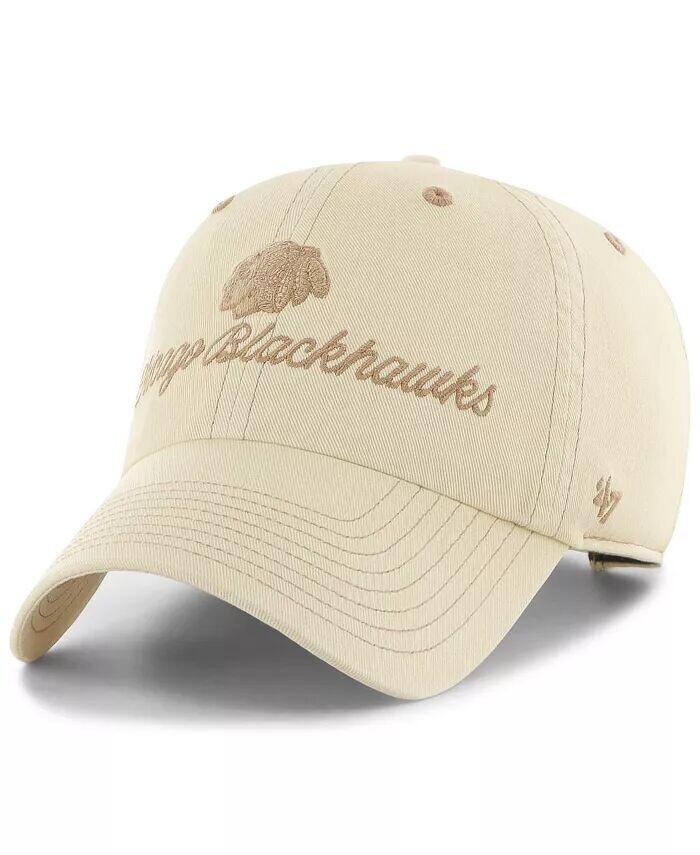 

Женская кремовая регулируемая шапка Chicago Blackhawks Haze Clean Up '47 Brand, бежевый
