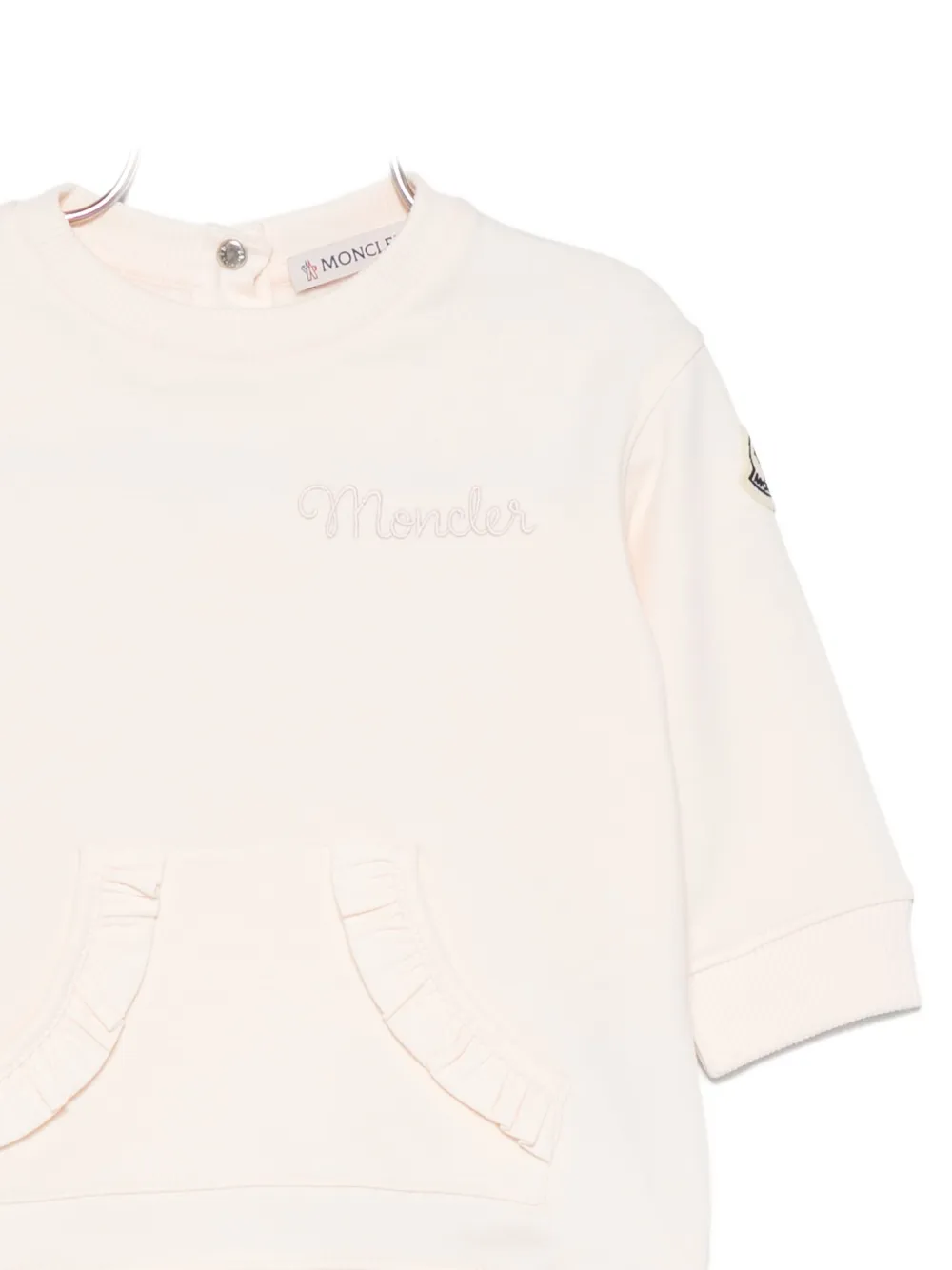 Толстовка с оборками и нашивкой-логотипом Moncler Enfant, розовый — фото 3