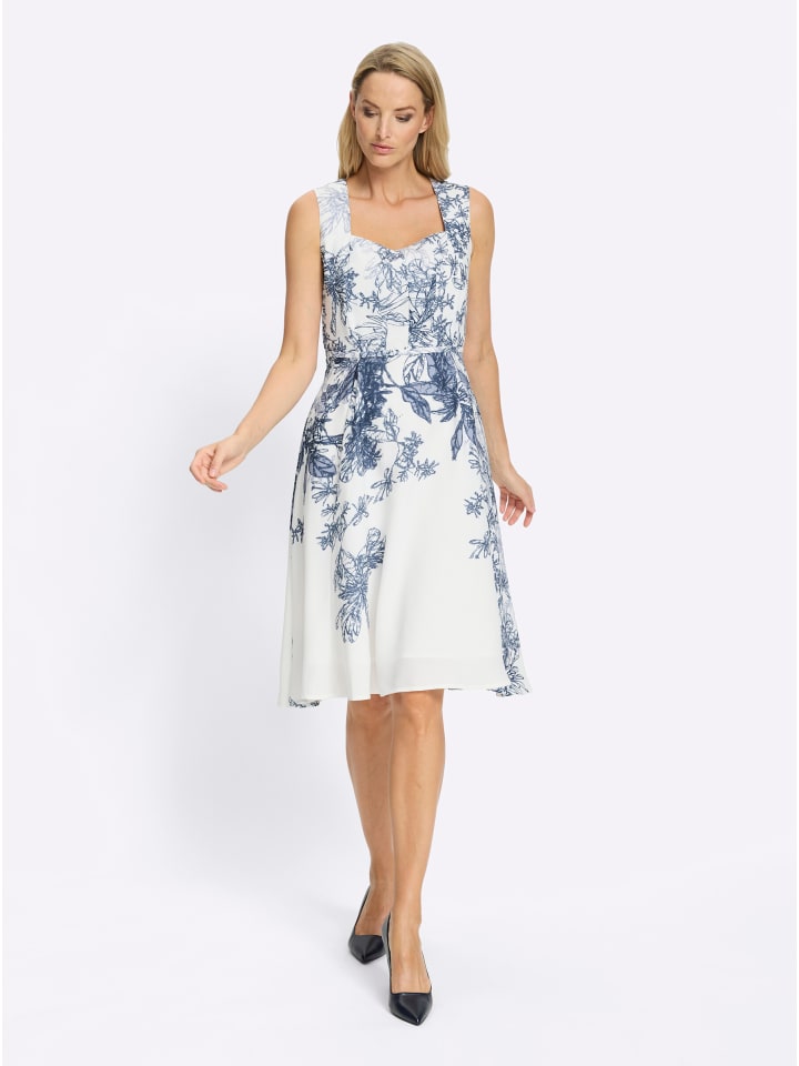 

Heine Тканое платье с принтом цвета экрю и темно-синего цвета