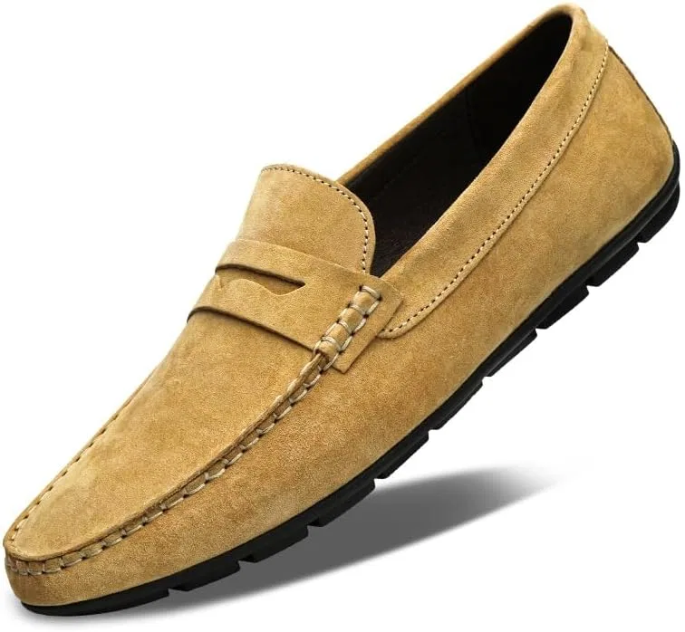 Лоферы замшевые кожанные мужские Khaki SayfuR