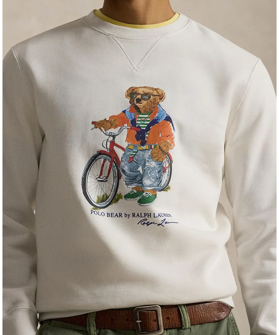 Мужская толстовка с круглым вырезом и принтом медведей Polo Ralph Lauren, белый — фото 3