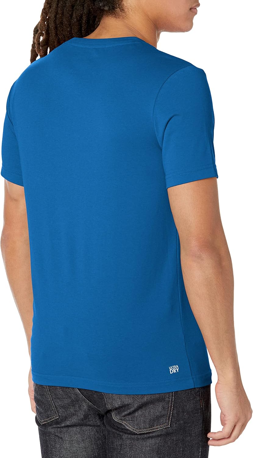 Мужская спортивная футболка Lacoste Ultra Dry XXL с логотипом, Blue & Yellow — фото 2
