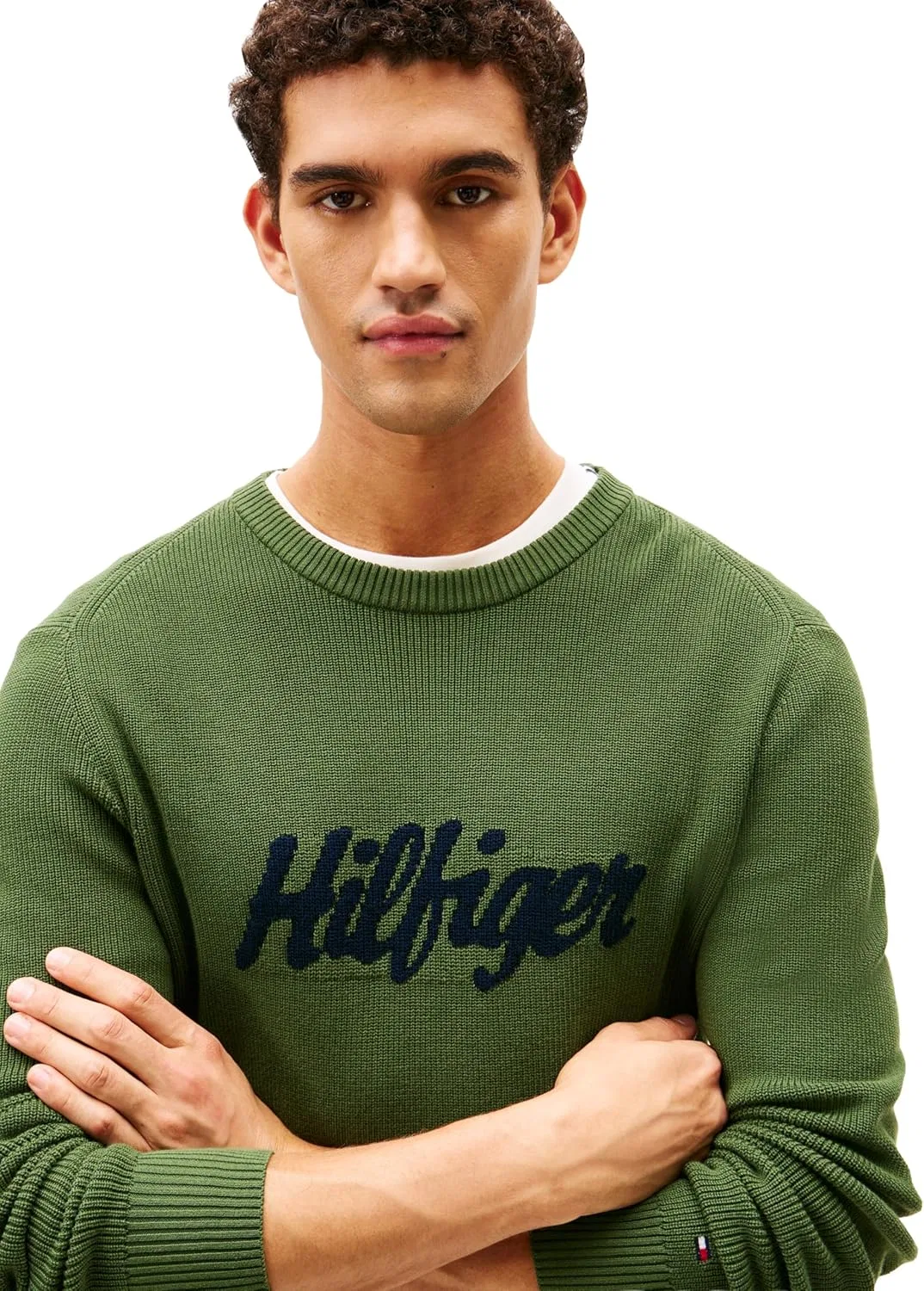 Tommy Hilfiger мужской легкий свитер-пуловер с принтом из хлопка, Mountain Pine — фото 2