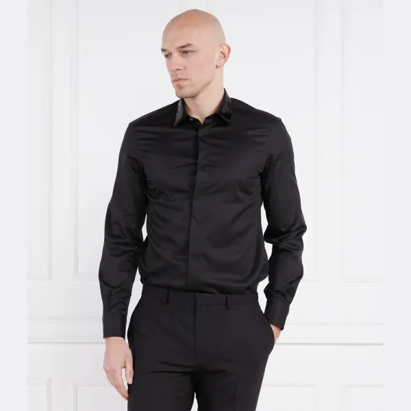 Рубашка стандартного кроя Emporio Armani, черный — фото 2
