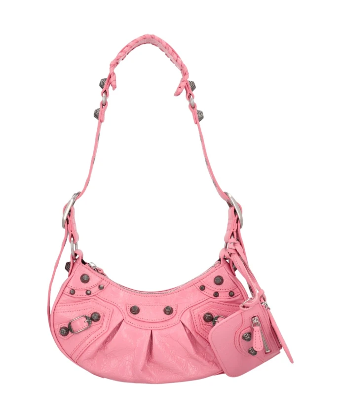 

Кожаная сумка Le cagole xs Balenciaga, розовый
