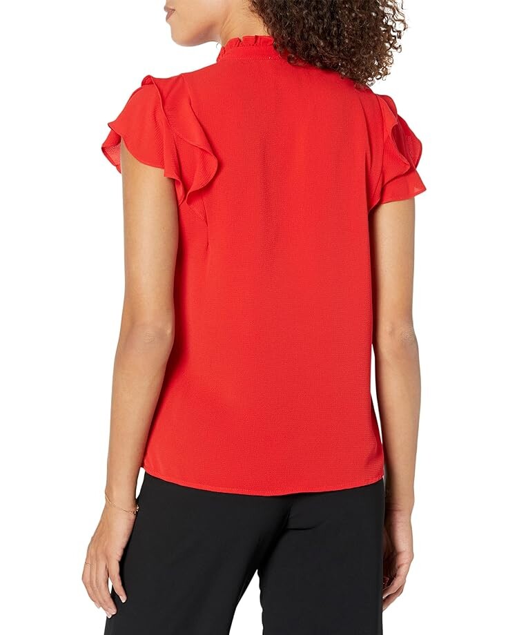 

Блуза CeCe Short Sleeve Pin Tuck Ruffled Blouse, цвет Fireball