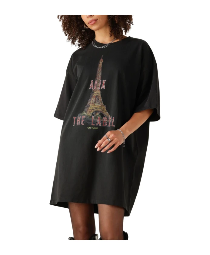 

Парисское вязаное платье-футболка Alix The Label, серый