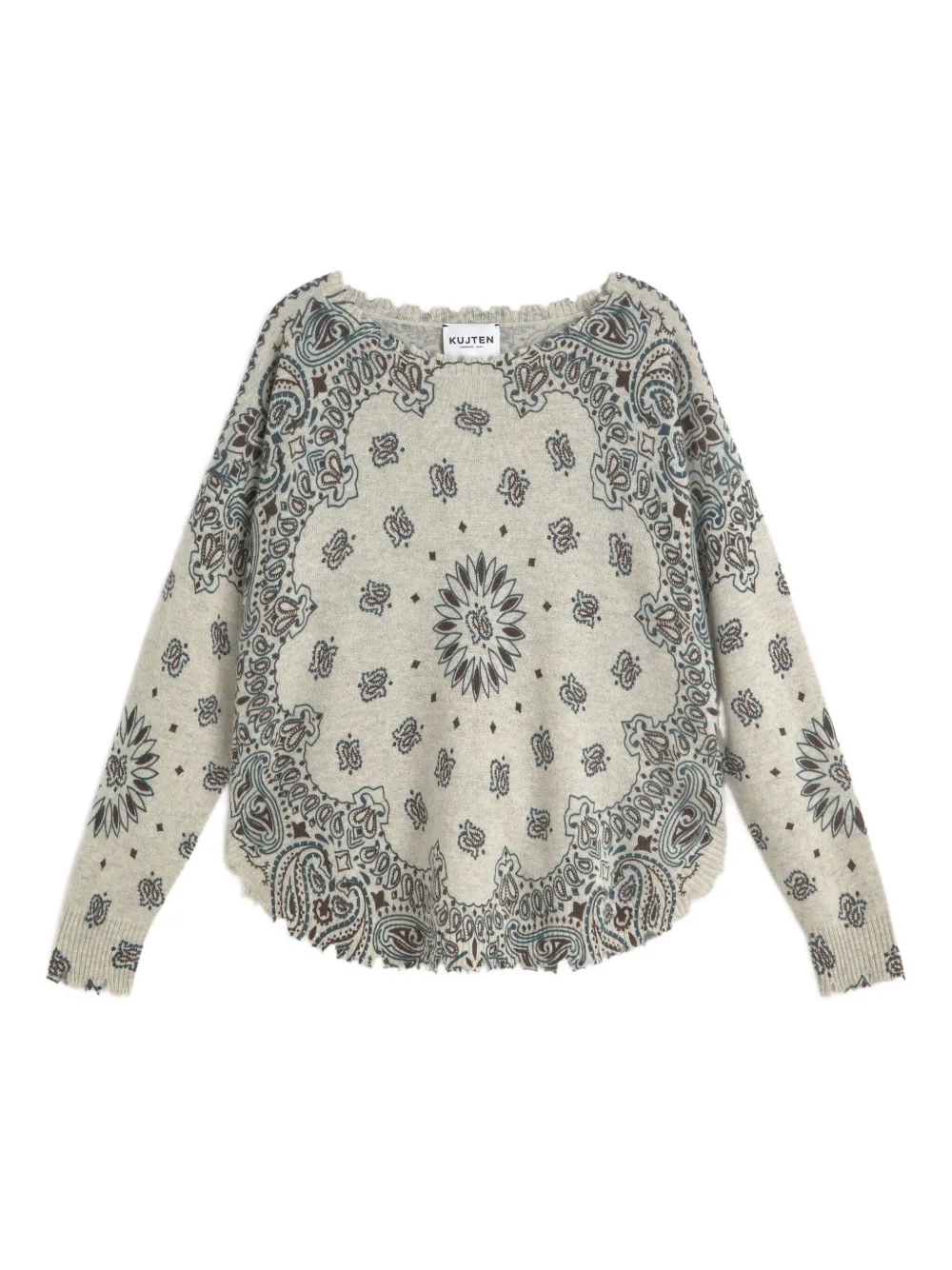 

Свитер с узором Kujten, серый