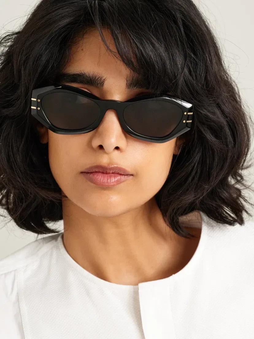 DiorSignature B1U солнцезащитные очки из ацетата в форме кошачий глаз DIOR EYEWEAR, черный — фото 2