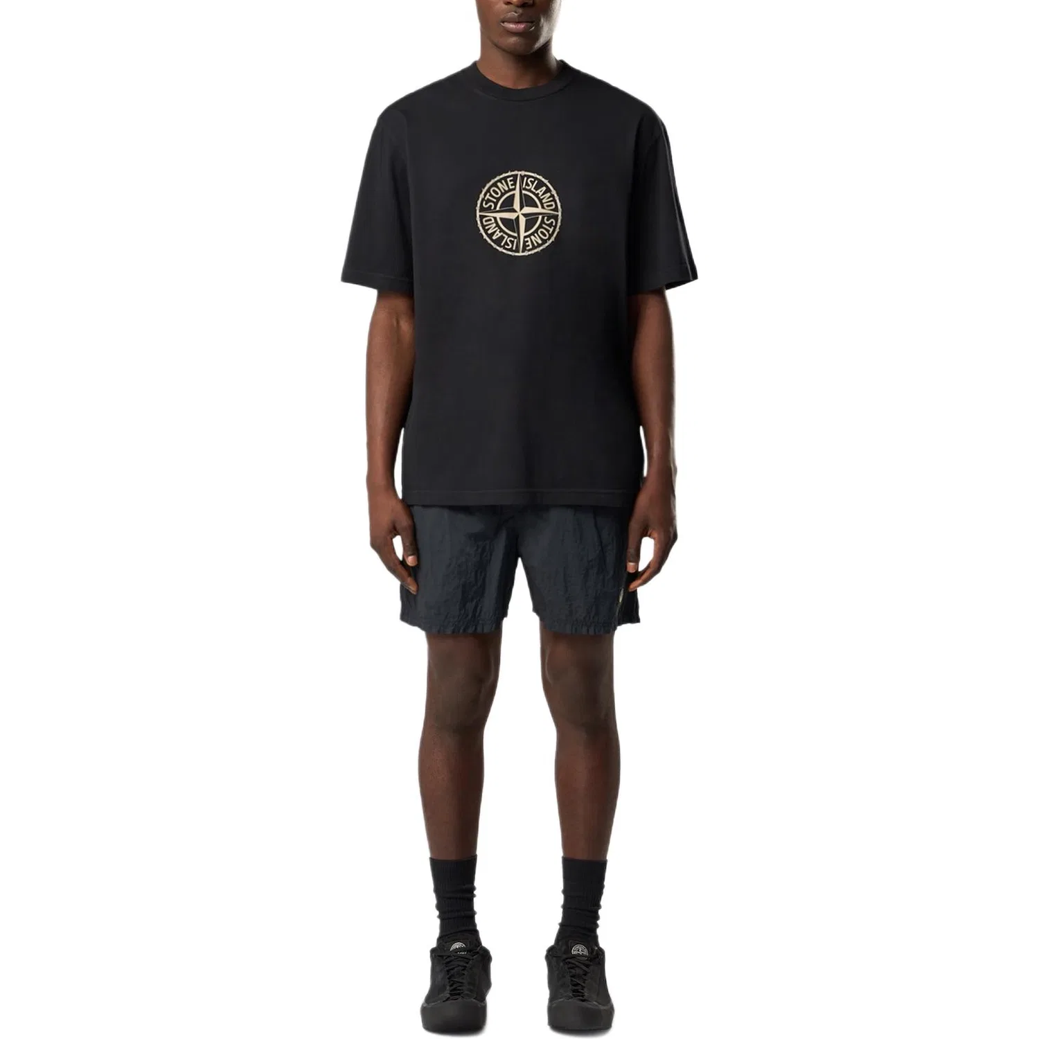 Футболка Compass Printed Regular-Fit STONE ISLAND, Black — фото 4