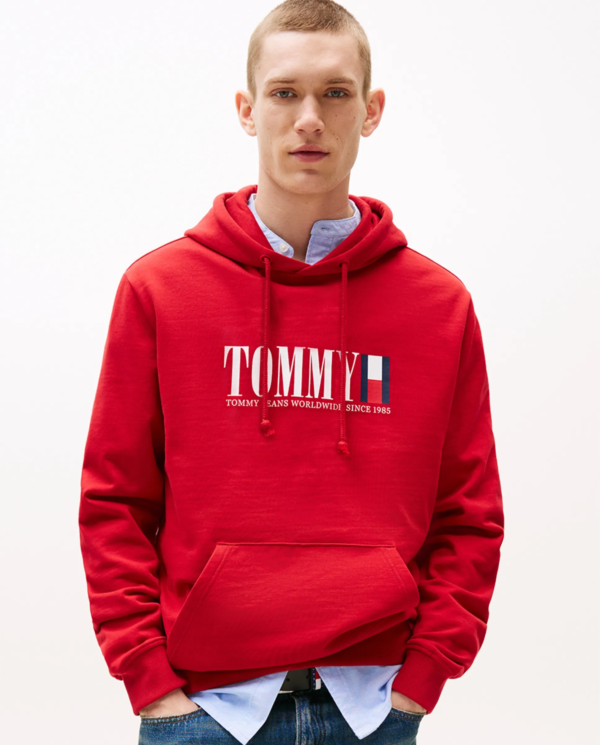 

Мужская худи обычного кроя Tommy Jeans, красный