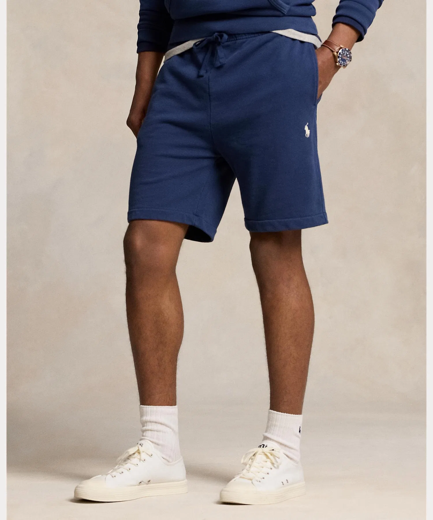 Мужские хлопковые шорты POLO RALPH LAUREN тёмно-синие — фото 3