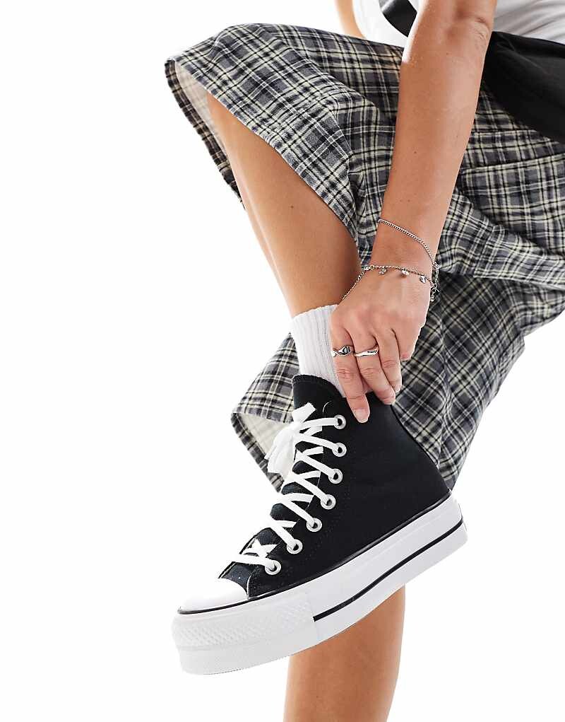 Converse Wide Fit – Chuck Taylor All Star Hi Lift – Черные спортивные туфли — фото 3