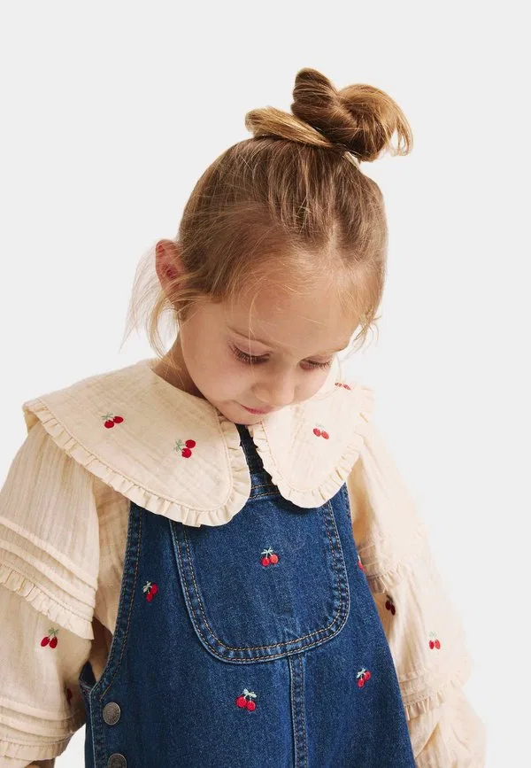 Вишневый комбинезон с блузкой на пуговицах Marks & Spencer, Denim — фото 2