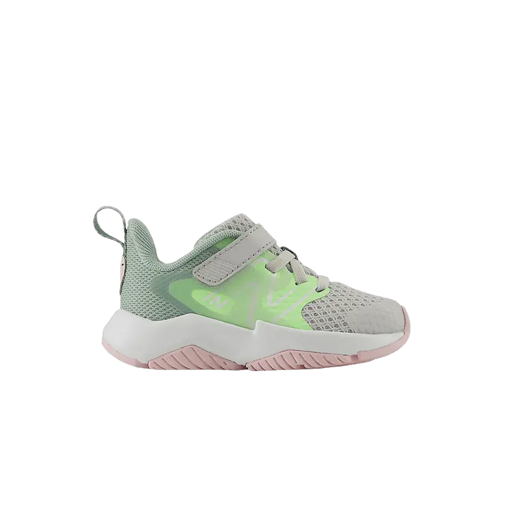 

Кроссовки New Balance Rave Run v2 Bungee Lace Top Strap Toddler 'Grey Matter Mint Flash', серый