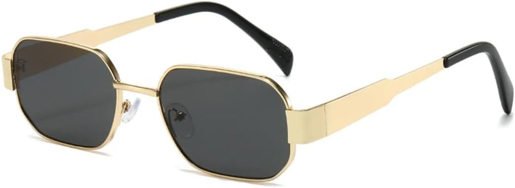 

Ретро-солнцезащитные очки в металлической оправе для женщин, модные, с прозрачными линзами конфетных цветов, защита от УФ-излучения UV400, мужские солнцезащитные очки в стиле панк SZVVBKK, Golden Grey