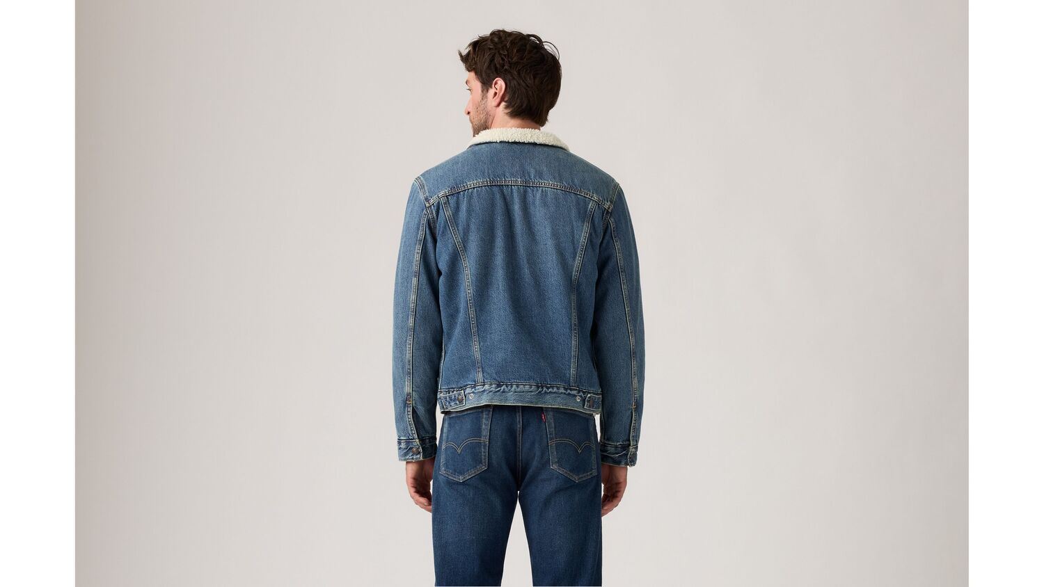 Куртка дальнобойщика Sherpa Type III Levi's, In The Morning Sherp - Medium Wash — фото 3