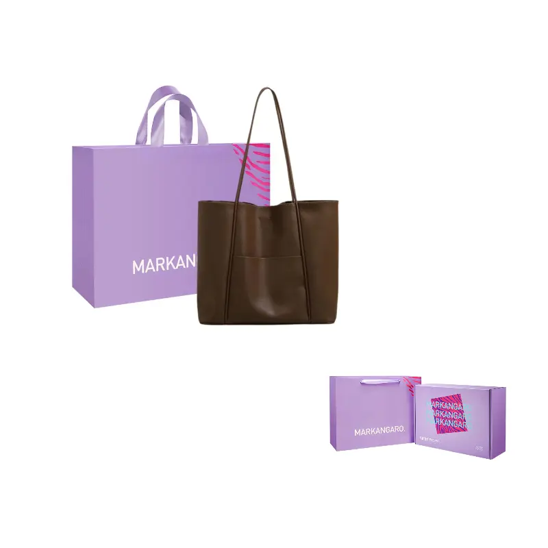 

MARKANGARO Сумка-шоппер через плечо женская черная белая кофейная, Coffee