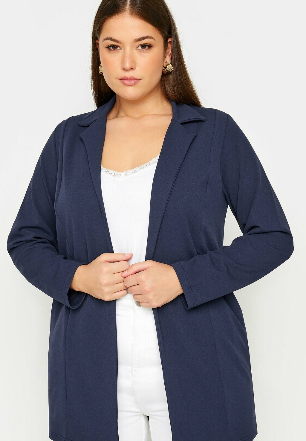 

Блейзер Longline Yours Clothing, темно-синий