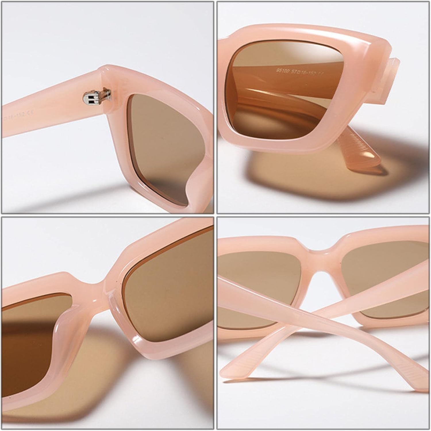 

Солнцезащитные очки So&ei Fashion Cat Eye для женщин, винтажные, розовые, цвета желе, модные мужские квадратные солнцезащитные очки с защитой от УФ-излучения UV400 WNCKSQ, Leopard Tea