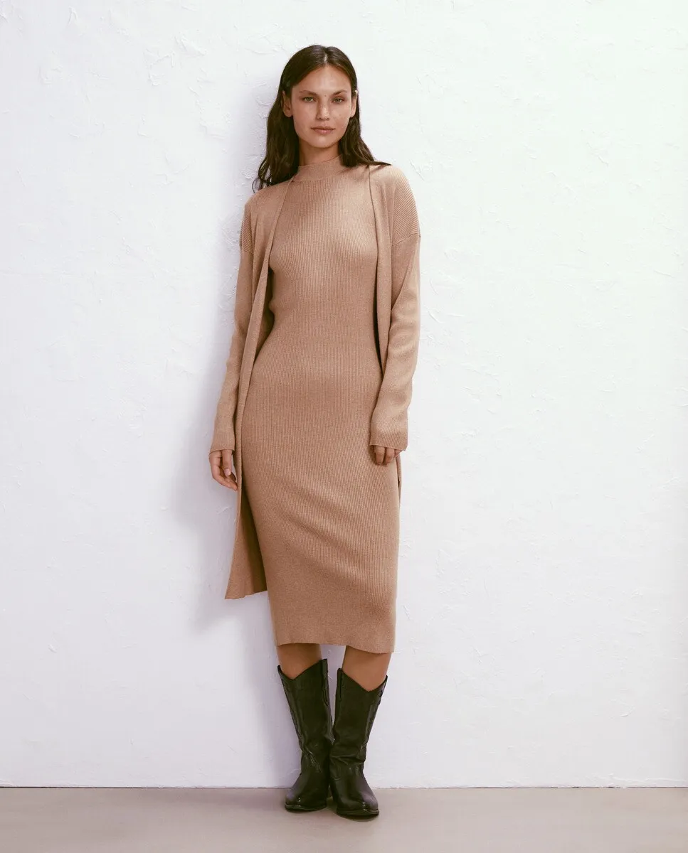 

Длинная женский кардиган в рубчик Easy Wear, коричневый