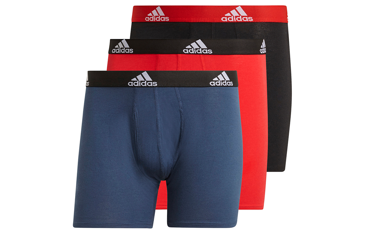 

Мужские боксеры Adidas, 3 шт (Черный/Темно-синий/Светло-алый)