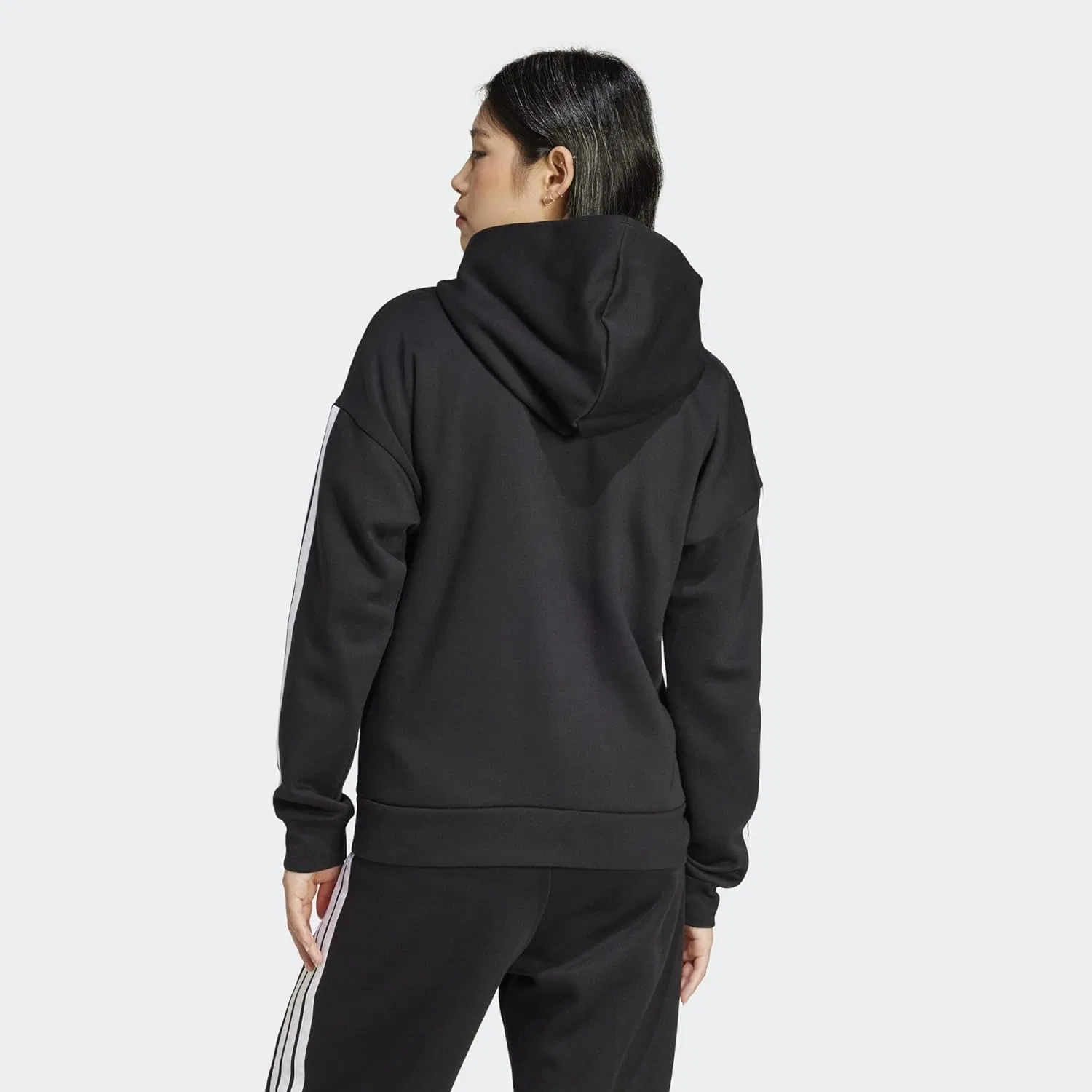 Женская флисовая кофта на молнии adidas, Black — фото 4