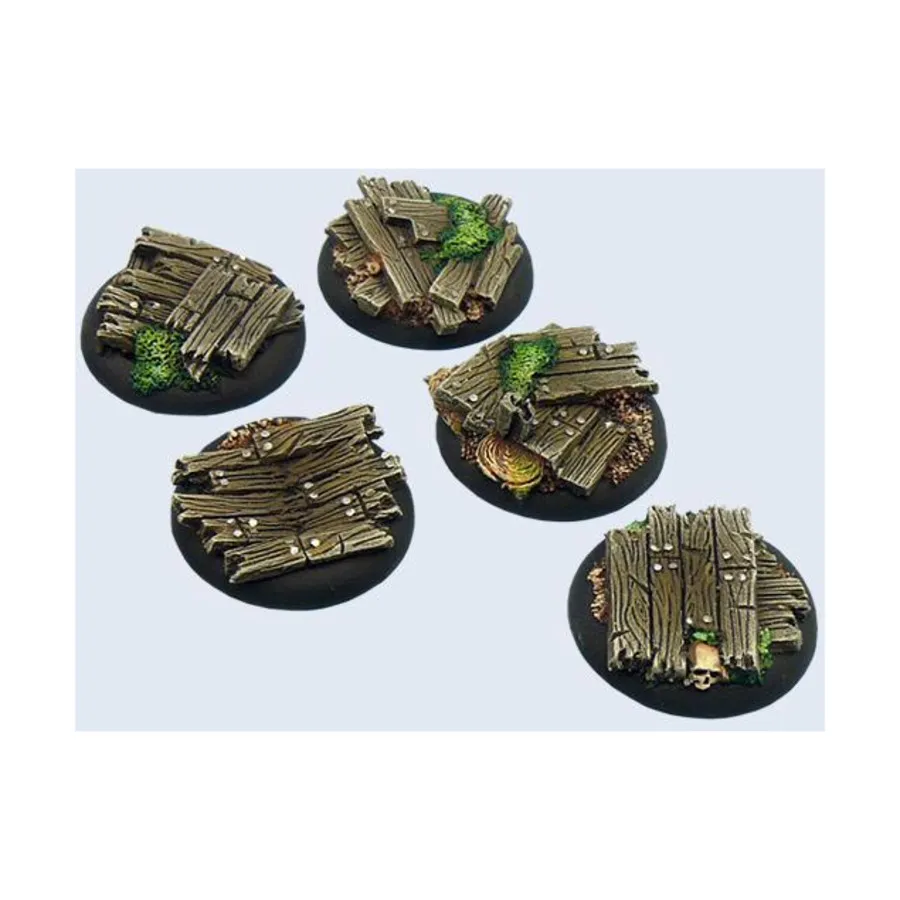 

Дерево 30 мм — круглые подставки для военной машины, Battle Bases - Wood