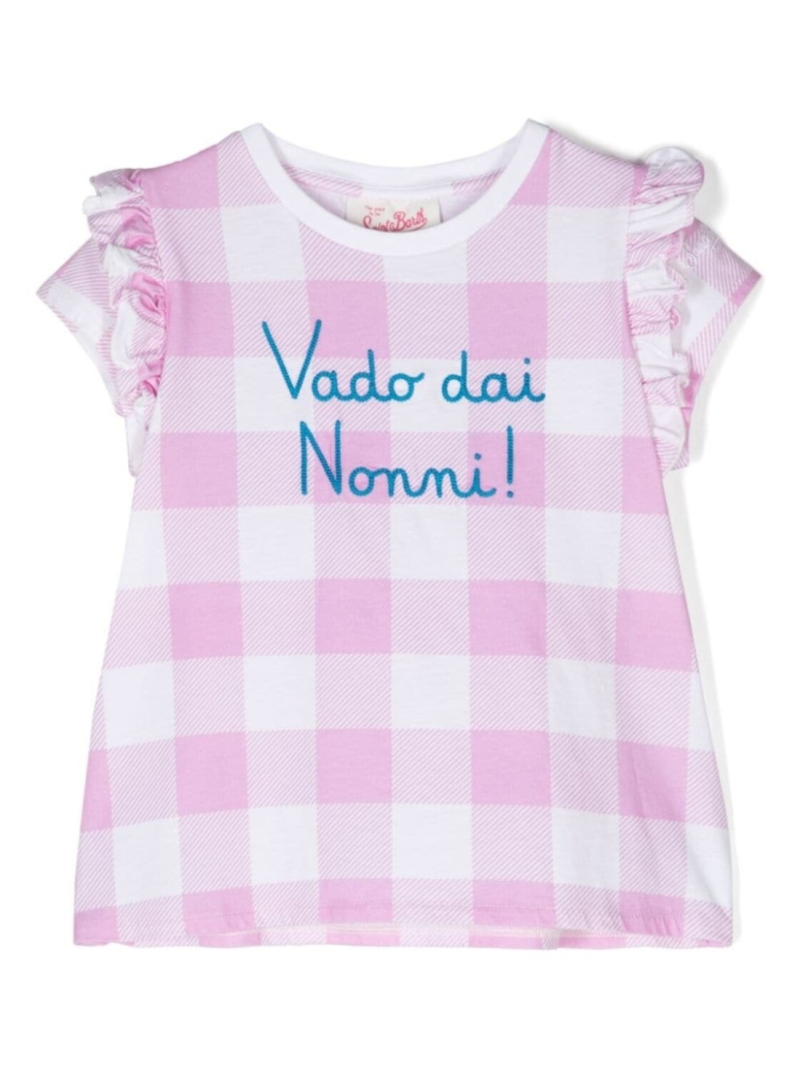 

Футболка с вышитой надписью MC2 Saint Barth Kids, розовый