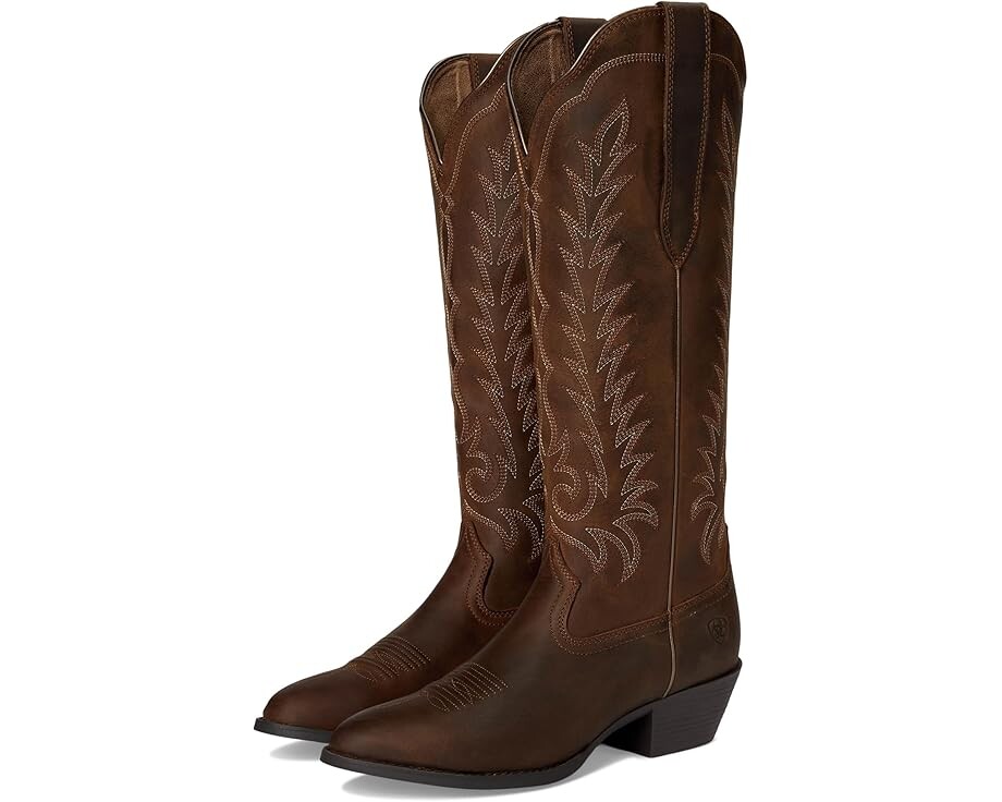 Сапоги женские Ariat Heritage R Toe Tall Stretchfit ковбойский высокие, коричневый