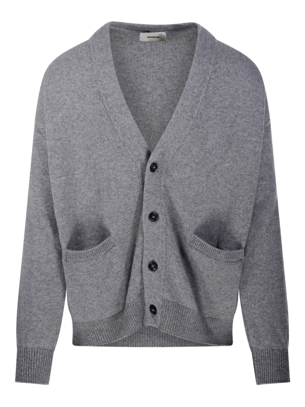 

Кардиган с V-образным вырезом и накладными карманами A Paper Kid, серый