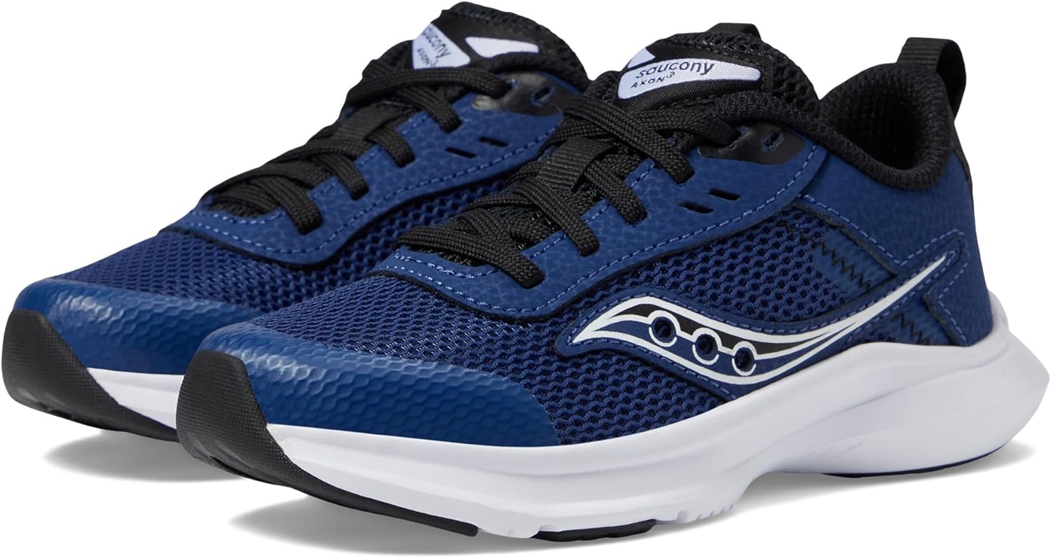 Детские кроссовки Saucony Unisex-Child Axon 3, черный/синий — фото 2