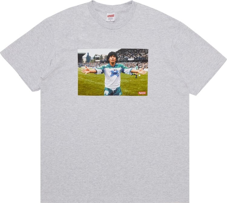 

Футболка Supreme Maradona 'Ash Grey', серый