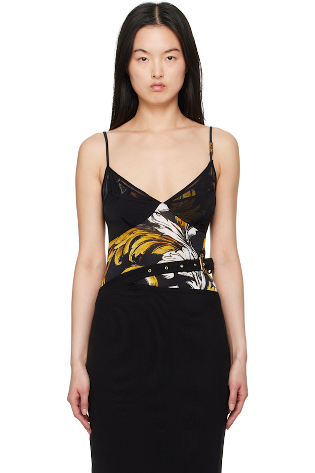 

Топ с сетчатыми вставками Outline Barocco Versace Jeans Couture, мультиколор